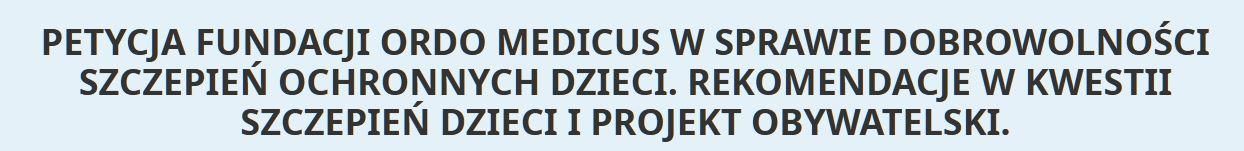 baner - petycja ordo medicus